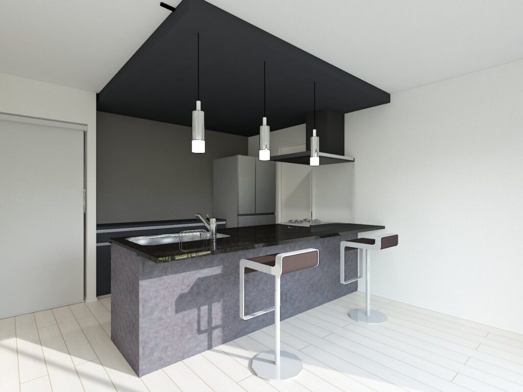 新築キッチンのイメージパース